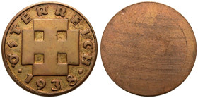 Austria 1938 Copper 5 Groschen Obverse Uniface Pattern