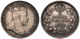 Canada Edward VII 1906 Silver 5 Cents