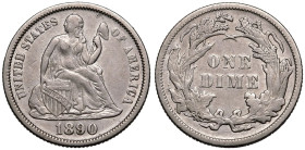 United States Federal Republic 1890 Silver 1 Dime
