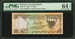 Bahrain Currency Board 1/4 Dinar 1964 Pick 2a PMG Choice Uncirculated 64 EPQ. 

HID09801242017