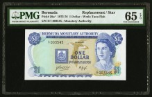 Bermuda Monetary Authority 1 Dollar 1.7.1975 Pick 28a* Replacement PMG Gem Uncirculated 65 EPQ. 

HID09801242017