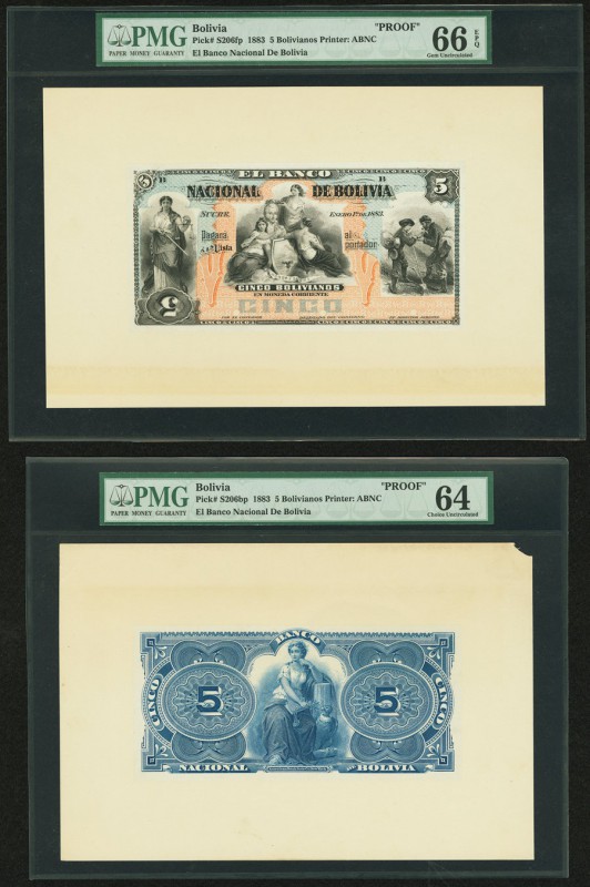 Bolivia Banco Nacional de Bolivia 5 Bolivianos 1.1.1883 Pick S206fp; S206bp Fron...