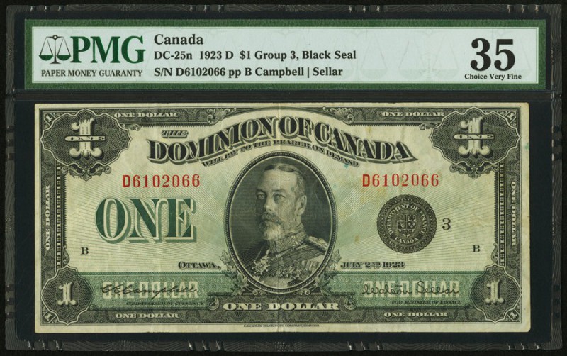Canada Dominion of Canada $1 2.7.1923 DC-25n PMG Choice Very Fine 35. 

HID09801...