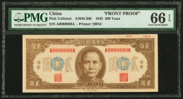 China Central Reserve Bank of China 200 Yuan 1945 Pick UNL S/M#300 Front Proof PMG Gem Uncirculated 66 EPQ. Brown color variation. 

HID09801242017