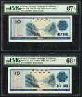 China Bank of China, Foreign Exchange Certificate 10 Yuan 1979 Pick FX5 Two Examples PMG Superb Gem Unc 67 EPQ; Gem Uncirculated 66 EPQ. 

HID09801242...