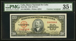 Cuba Banco Nacional de Cuba 20 Pesos 1949 Pick 80a Courtesy Autograph PMG Choice Very Fine 35 EPQ. 

HID09801242017