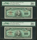 Cuba Banco Nacional de Cuba 1000 Pesos 1950 Pick 84 Two Consecutive Examples PMG Choice About Unc 58 EPQ. 

HID09801242017