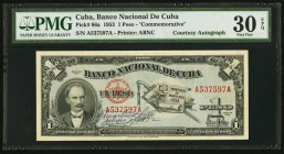 Cuba Banco Nacional de Cuba 1 Peso 28.1.1953 Pick 86a Courtesy Autograph PMG Very Fine 30 EPQ. 

HID09801242017