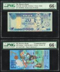 Fiji Reserve Bank of Fiji 20; 7 Dollars ND (1996); 2016 (ND 2017) Pick 99b; UNL (Commemorative) Two Examples PMG Gem Uncirculated 66 EPQ. 

HID0980124...