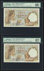 France Banque de France 100 Francs 9.1.1941 Pick 94 Two Consecutive Examples PMG Superb Gem Unc 68 EPQ; Superb Gem Unc 67 EPQ. 

HID09801242017