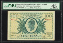 French Equatorial Africa Caisse Centrale de la France Libre 100 Francs 1941 Pick 13a PMG Choice Extremely Fine 45. 

HID09801242017