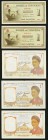 A Selection of Ten Bank Notes from the Banque de l'Indo-Chine ca. 1945-54 Fine or better. The 5 Piastre note has repairs and some lightening. The 100 ...