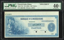 French Indochina Banque de l'Indo-Chine 100 Piastres ND (1945) Pick 78s Specimen PMG Extremely Fine 40 EPQ. Two POCs.

HID09801242017
