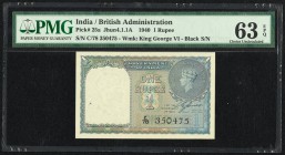 India Government of India 1 Rupee 1940 Pick 25a PMG Choice Uncirculated 63 EPQ. Spindles hole at issue.

HID09801242017