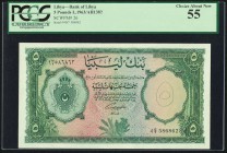 Libya Bank of Libya 5 Pounds 5.2.1963 Pick 26 PCGS Choice About New 55. 

HID09801242017