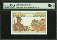 Mali Banque Centrale du Mali 500 Francs ND (1973-84) Pick 12c PMG Gem Uncirculated 66 EPQ. 

HID09801242017