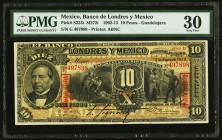 Mexico Banco de Londres y Mexico 10 Pesos 2.1.1913 Pick S234i M272i PMG Very Fine 30. 

HID09801242017