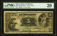 Mexico Banco de Morelos 5 Pesos 11.2.1910 Pick S345b M417b PMG Very Fine 20. 

HID09801242017