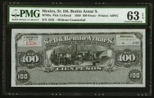 Mexico Sr. Dn Benito Aznar S. 100 Pesos 1889 Pick UNl PMG Choice Uncirculated 63 EPQ. 

HID09801242017