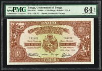 Tonga Government of Tonga 4 Shilling 29.7.1964 Pick 9d PMG Choice Uncirculated 64 EPQ. 

HID09801242017