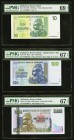Zimbabwe Group Lot of 6 PMG Graded Examples with 3 Replacements. PMG Superb Gem Unc 69 EPQ; Superb Gem Unc 67 (3); Gem Uncirculated 66 EPQ (2). 

HID0...
