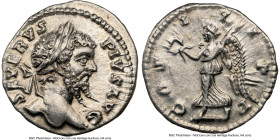 Septimius Severus (AD 193-211). AR denarius (18mm, 2.74 gm, 1h). NGC AU 4/5 - 3/5, brushed. Laodicea, AD 202. SEVERVS-PIVS AVG, laureate head of Septi...