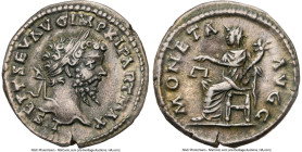 Septimius Severus (AD 193-211). AR denarius (18mm, 3.25 gm, 12h). NGC XF 5/5 - 4/5. Laodicea, AD 198-202. L. SEPT SEV AVG IMP XI PART MAX, laureate he...