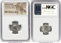 Julia Domna (AD 193-217). AR denarius (20mm, 2.30 gm, 12h). NGC Choice VF 4/5 - 4/5, flan flaw. Rome, AD 211-217. IVLIA-AVGVSTA, draped bust of Julia ...
