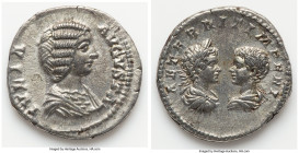 Julia Domna (AD 193-217). AR denarius (19mm, 3.07 gm, 12h). XF, tooled. Rome, AD 196-211. IVLIA AVGVSTA, draped bust of Julia Domna right, seen from f...