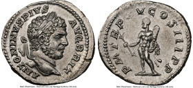 Caracalla (AD 198-217). AR denarius (19mm, 3.01 gm, 7h). NGC Choice AU 5/5 - 3/5, brushed. Rome, AD 212. ANTONINVS PIVS-AVG BRIT, laureate head of Car...