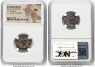 Geta, as Caesar (AD 209-211). AR denarius (19mm, 6h). NGC AU. Laodicea ad Mare, ca. AD 198-200. L SEPTIMIVS-GETA CAES, bare headed, draped, and cuiras...