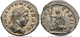 Elagabalus (AD 218-222). AR denarius (18mm, 3.77 gm, 1h). NGC Choice AU 5/5 - 5/5. Rome, AD 219. IMP ANTONINVS AVG, laureate, draped bust of Elagabalu...