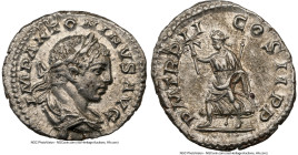 Elagabalus (AD 218-222). AR denarius (19mm, 3.19 gm, 10h). NGC AU 5/5 - 4/5. Rome, AD 219. IMP ANTONINVS AVG, laureate, draped bust of Elagabalus righ...
