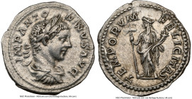 Elagabalus (AD 218-222). AR denarius (20mm, 3.42 gm, 5h). NGC Choice XF 5/5 - 4/5. Rome. IMP ANTO-NINVS AVG, laureate and draped bust of Elagabalus ri...