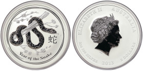 Australia, 2 Dollars, 2013, Lunar Series II - Year of the Snake. Mintage: 56.133 pcs. Ag.999 2 Ounces / 2 Oz, KM 1833, UNC