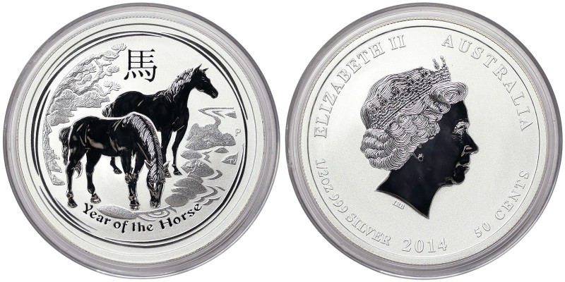 Australia, 50 Cents, 2014, Lunar Series II - Year of the Horse. Ag.999 1/2 Ounce...