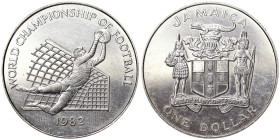 Jamaica, Dollar, 1982, FIFA World Cup - Spain 1982. Ni. 16,90 g, KM 96, UNC