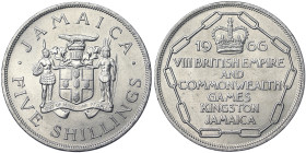 Jamaica, 5 Shillings, 1966, Commonwealth Games, Kingston. Ni. 28,30 g, KM 40, UNC