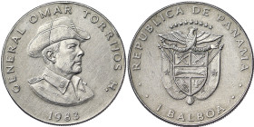 Panama, 1 Balboa, 1983, Death of General Omar Torrijos. Ni. 22,40 g, KM 76, UNC
