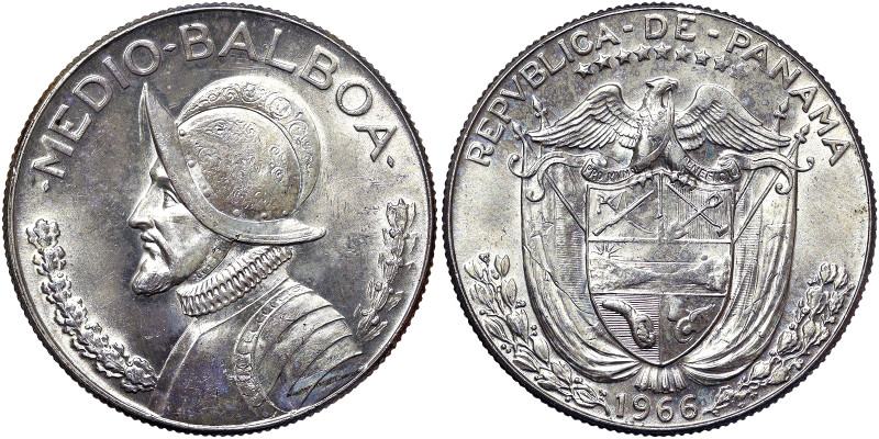 Panama, 1/2 Balboa, 1966, Ag.400 11,50 g, KM 12a.1, UNC