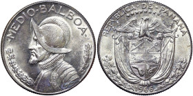 Panama, 1/2 Balboa, 1966, Ag.400 11,50 g, KM 12a.1, UNC
