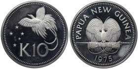 Papua New Guinea, 10 Kina, 1975, Ag.925 41,60 g, KM 8a, PROOF