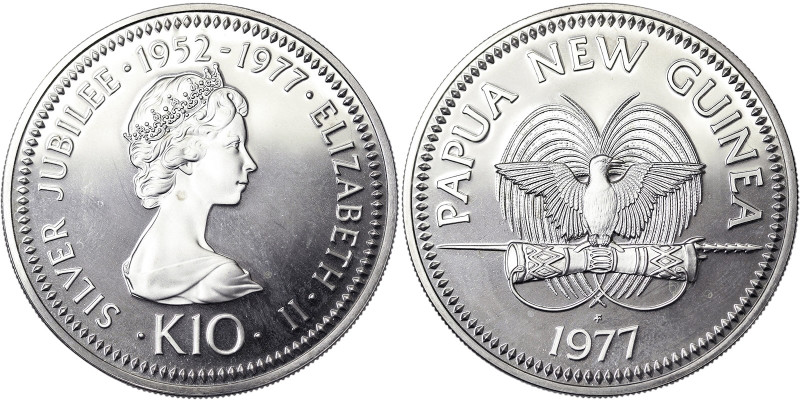 Papua New Guinea, 10 Kina, 1977, 25th Anniversary of the Accession of Queen Eliz...