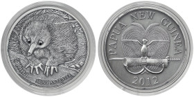 Papua New Guinea, 5 Kina, 2012, Spiny Anteater. Mintage: 1.000 pcs. Ag.999 1 Ounce / 1 Oz Rare, KM-, UNC