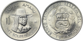 Peru, 10 Soles De Oro, 1973, Ni. 11,60 g, KM 258, UNC
