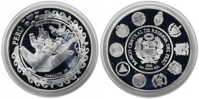 Peru, 1 Nuevo Sol, 2002, Ibero-American Series - Fifth Series - Ceramics. Mintage: 17.000 pcs. Ag.925 25,00 g, KM 334, PROOF