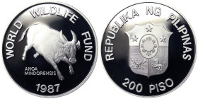 Philippines, 200 Piso, 1987, World Wide Fund. Mintage: 25.000 pcs. Ag.925 25,00 g, KM 248, PROOF