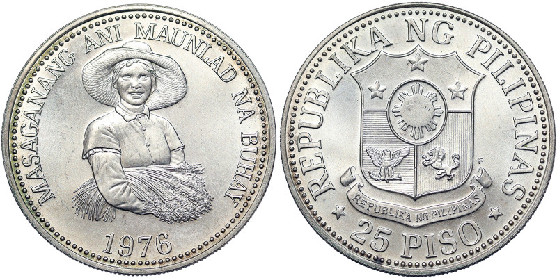 Philippines, 25 Piso, 1976, F.A.O. Mintage: 22.000 pcs. Ag.500 25,00 g, KM 214, ...