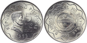 Philippines, 5 Piso, 1995, Ni. 7,70 g, KM 272, UNC