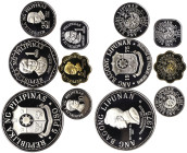 Philippines, Lot 6 pcs. 1975, The New Society Series. Ni./Ae. PROOF